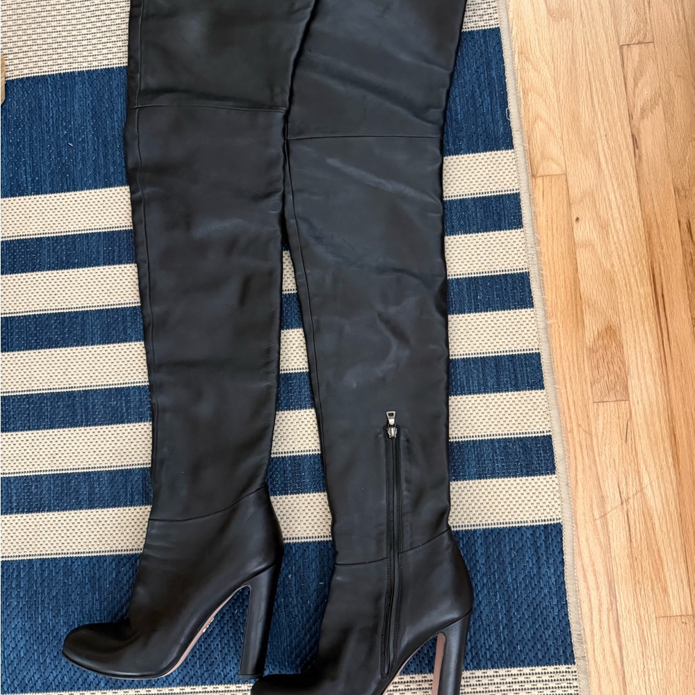 Prada Black Over-the-Knee High Heel Boots - Women